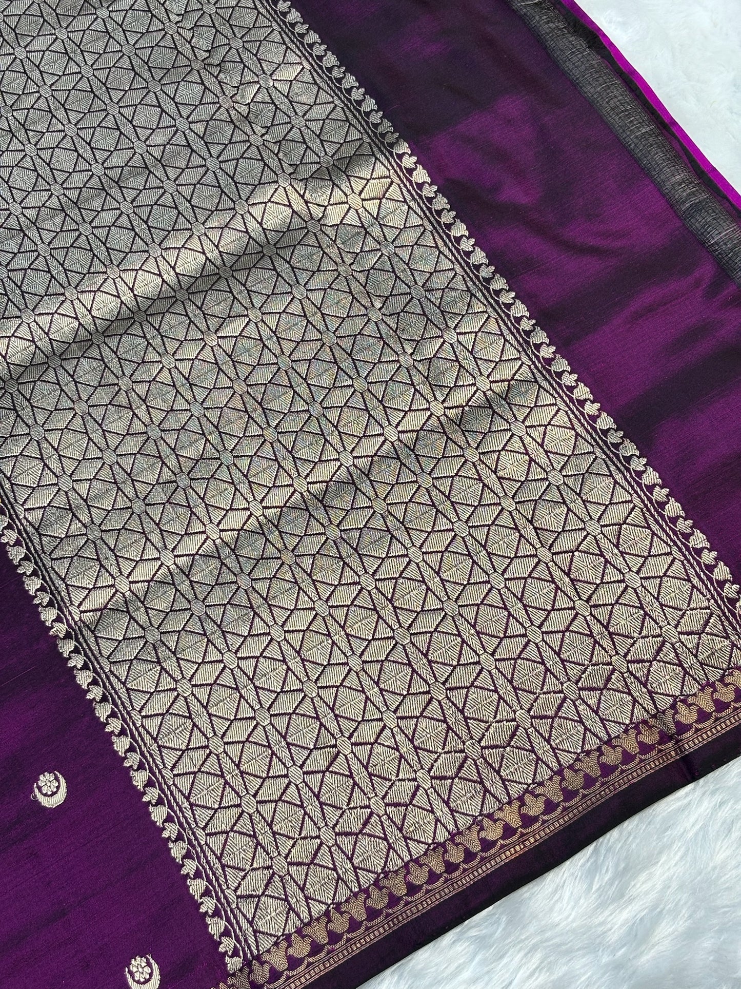 Pure Mashru Handwoven Silk Saree – Wine Elegance