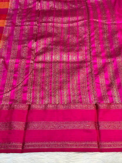 Gajiri Pink Banarasi Pure Tussar Georgette Saree