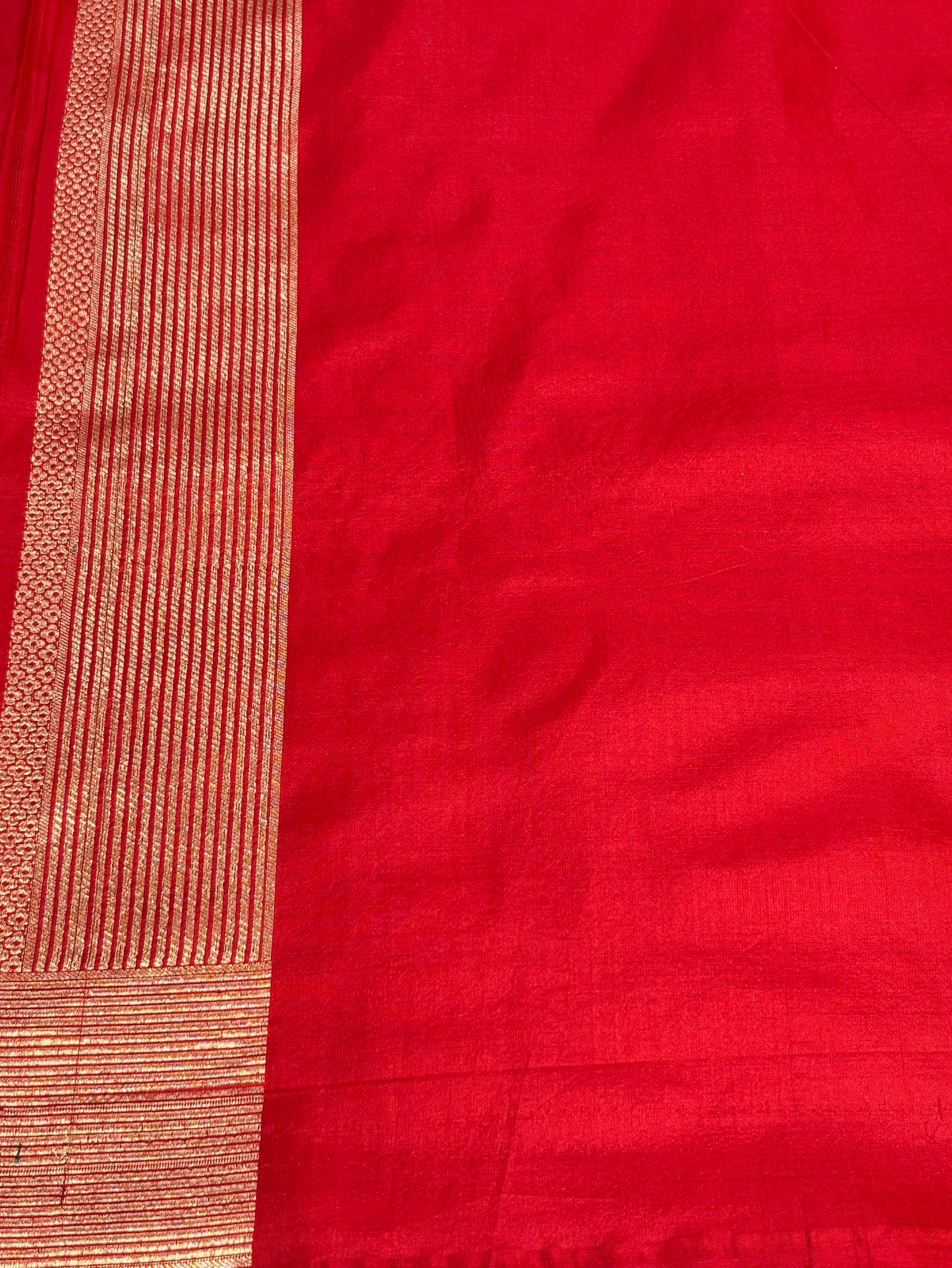 Banarasi Red Pure Silk Brocade Saree – Luxurious Katan Silk with Intricate Brocade Weave