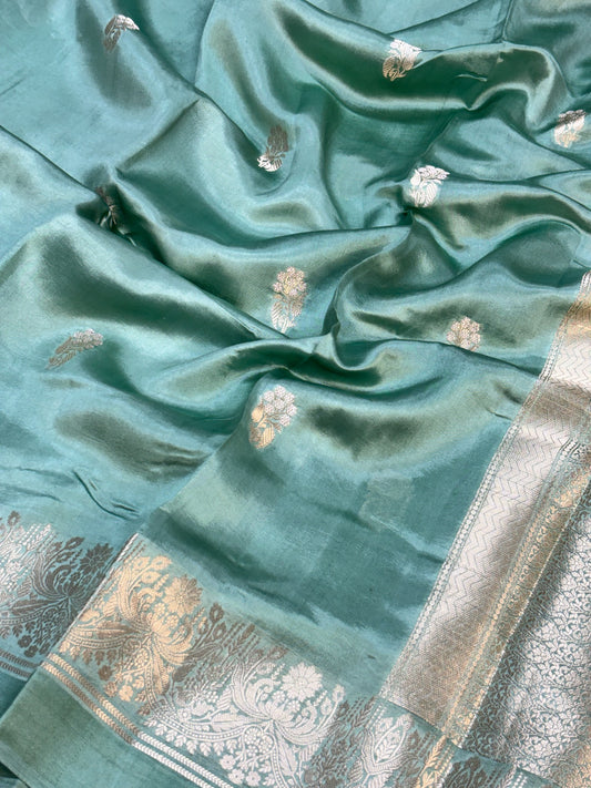 Pure Banarasi Soft Silk Saree – Sea Green  | Traditional Banarasi saree