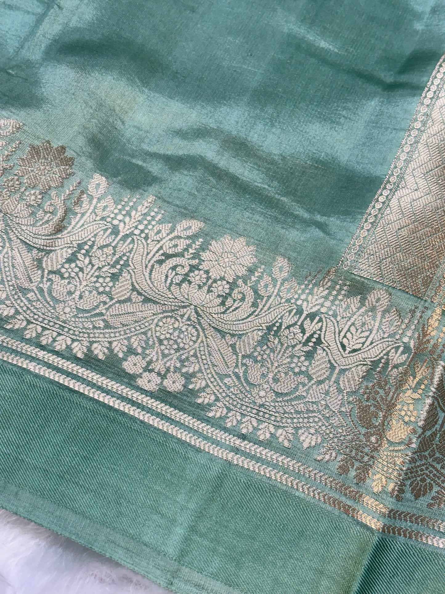 Pure Banarasi Soft Silk Saree – Sea Green  | Traditional Banarasi saree