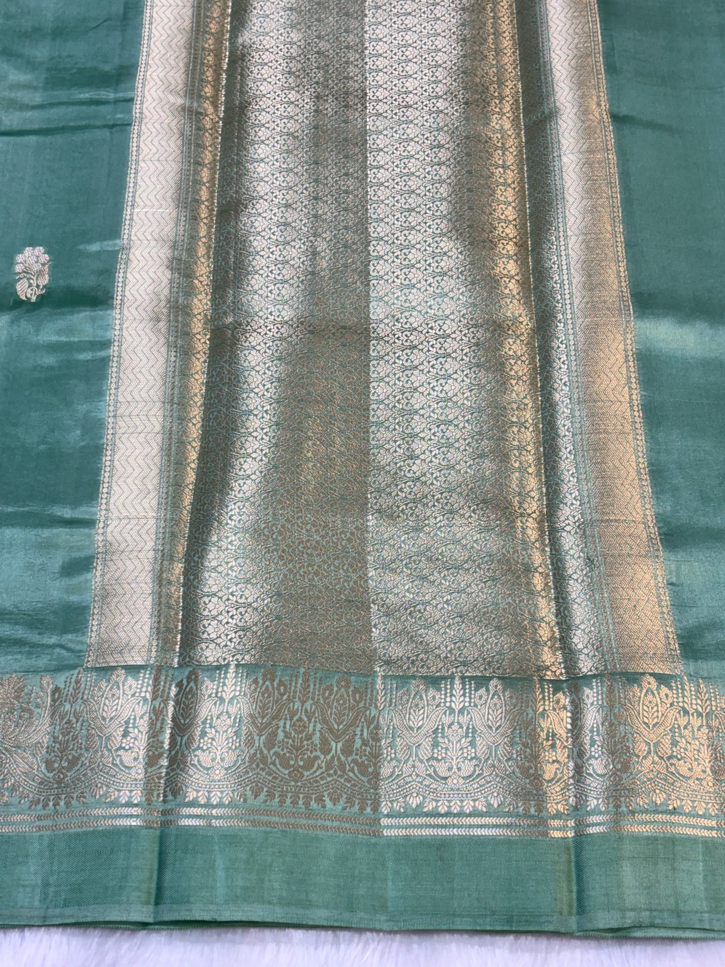 Pure Banarasi Soft Silk Saree – Sea Green  | Traditional Banarasi saree