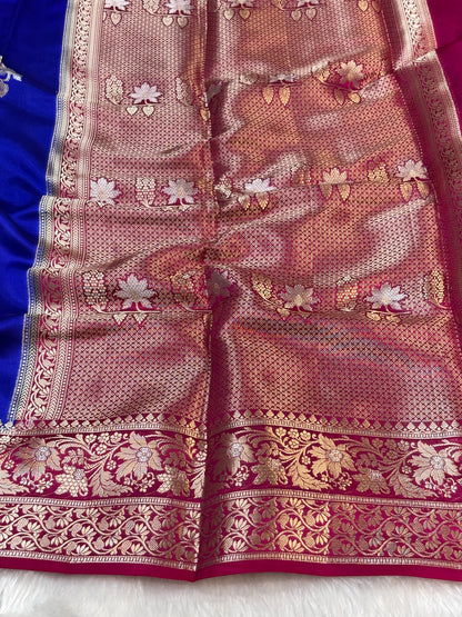 Pure Banarasi Soft Silk Saree – Royal Blue | Traditional Banarasi saree