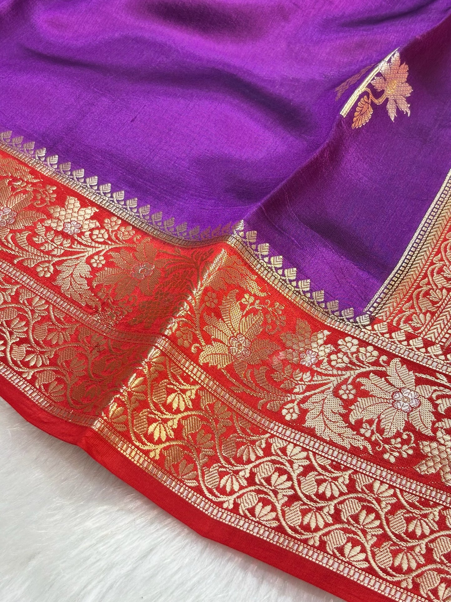 Pure Banarasi Soft Silk Saree–  Purple | Traditional Banarasi saree