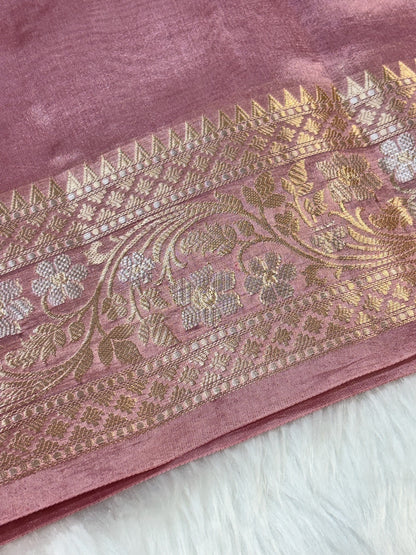 Pure Banarasi Soft Silk Saree –  Baby Pink | Traditional Banarasi saree