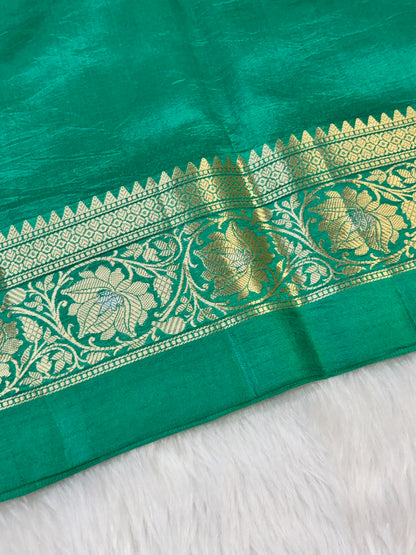 Pure Banarasi Soft Silk Saree –  Emerald Green | Traditional Banarasi saree