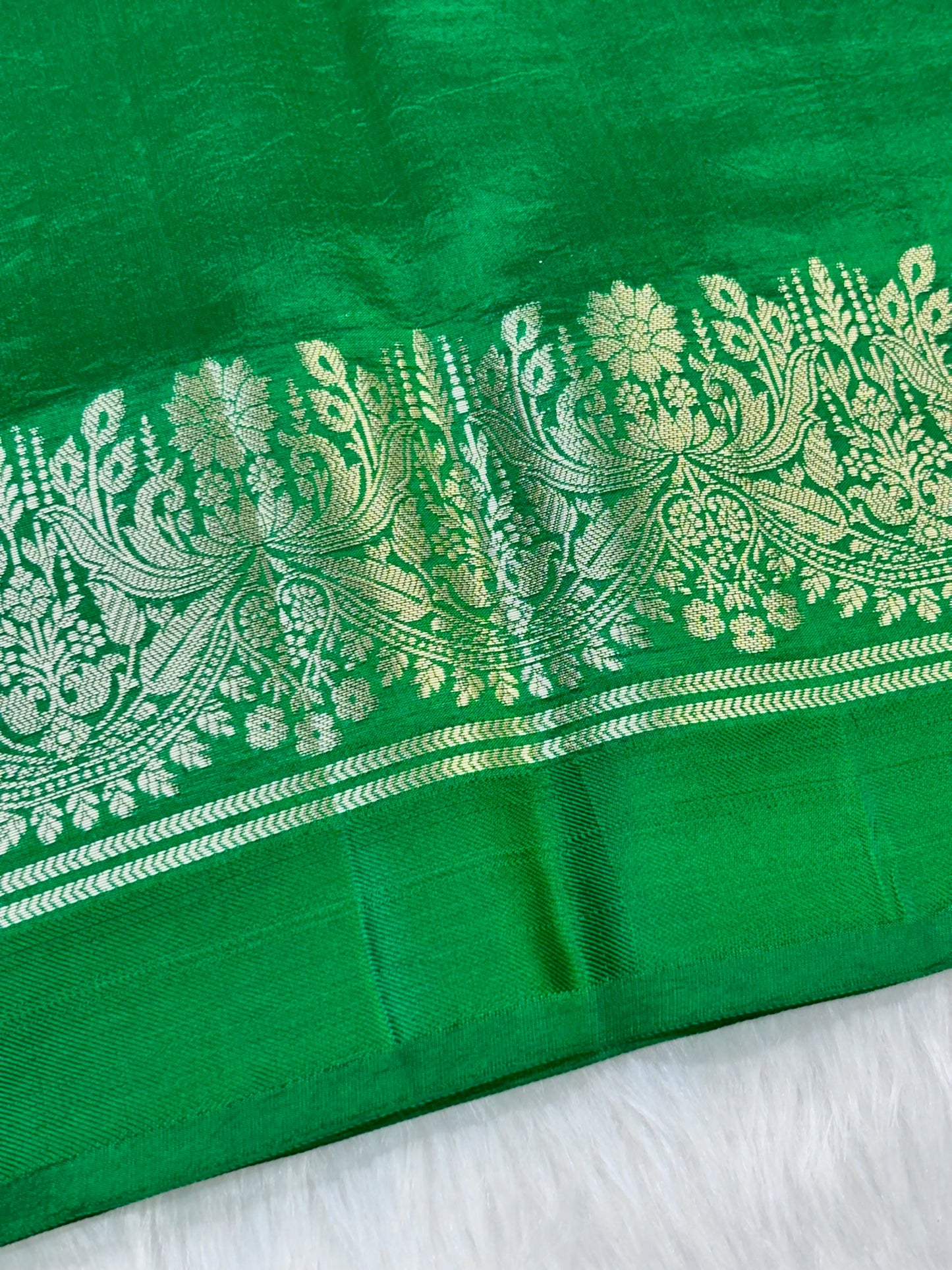 Pure Banarasi Soft SilkSaree – Bottle Green | Traditional Banarasi saree