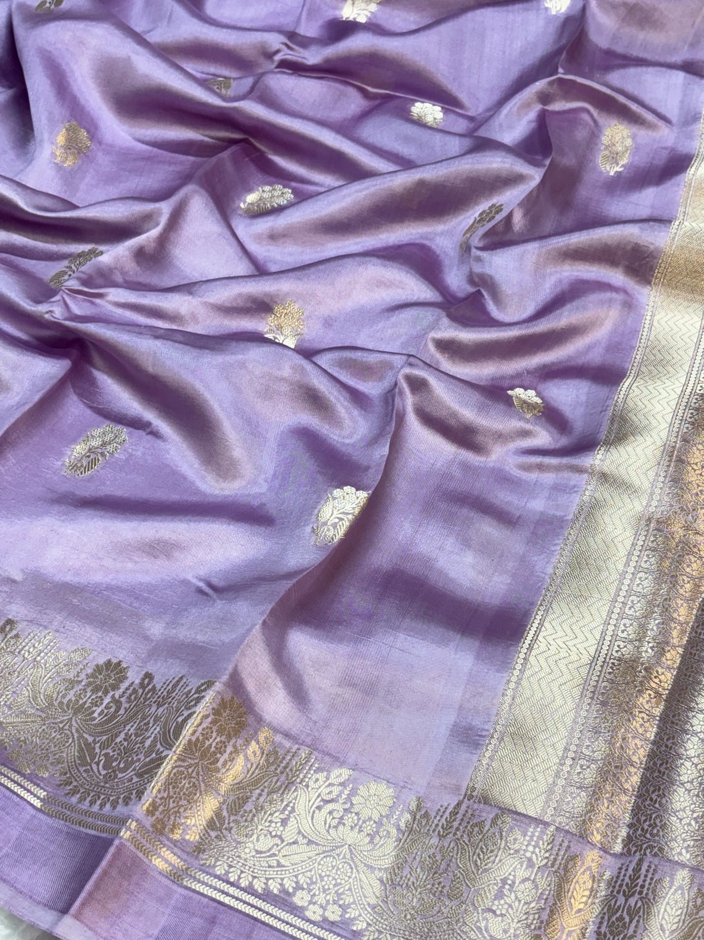 Pure  Banarasi Soft Silk Saree –  Lavender | Traditional Banarasi saree