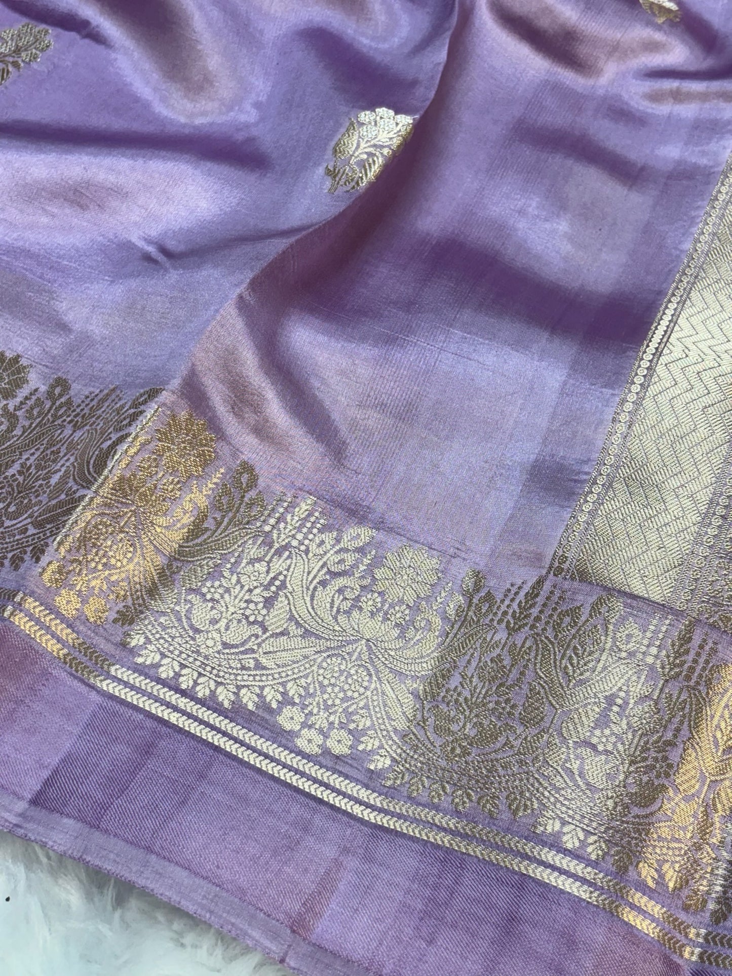 Pure  Banarasi Soft Silk Saree –  Lavender | Traditional Banarasi saree