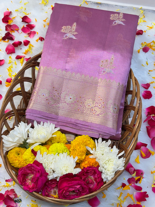Pure Banarasi Soft Silk Saree – Orchid Pink | Traditional Banarasi saree