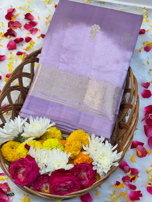 Pure  Banarasi Soft Silk Saree –  Lavender | Traditional Banarasi saree