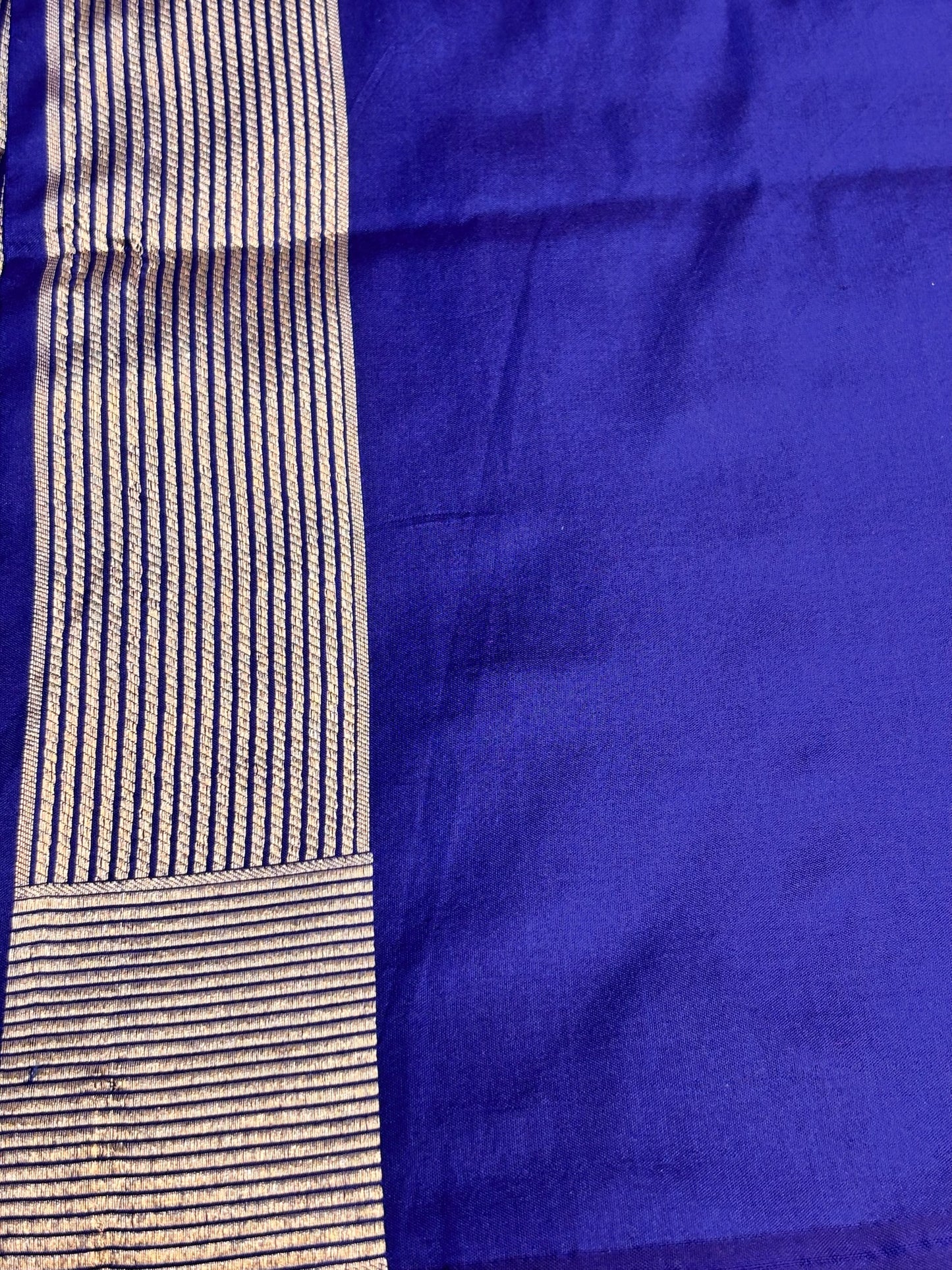 Banarasi Royal Blue Pure Silk Brocade Saree – Luxurious Katan Silk with Intricate Brocade Weave