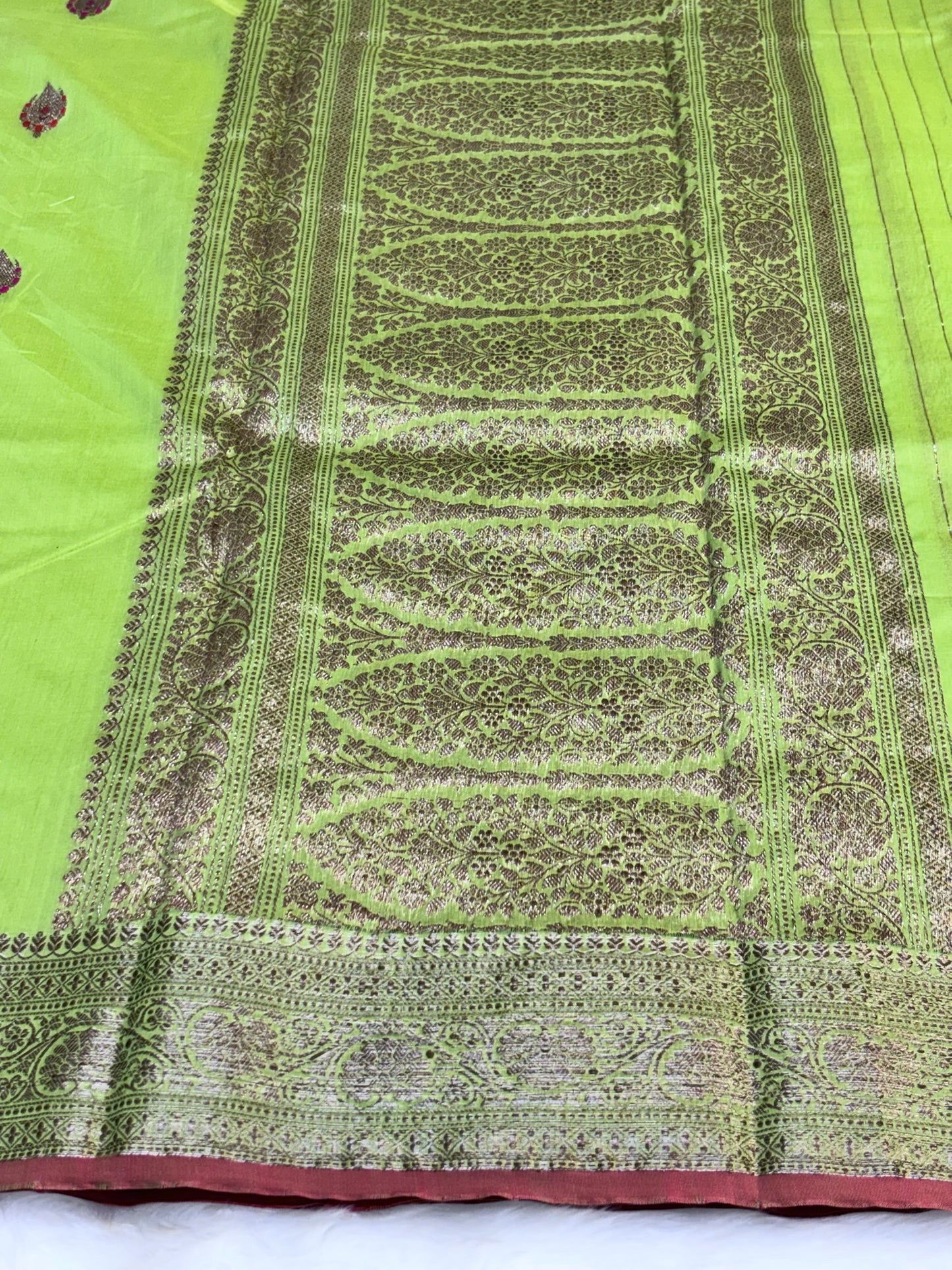 100% Pure Lime Green Cotton Silk Saree | Soft Lightweight Handwoven Elegant Saree for Daily & Festive Wear
