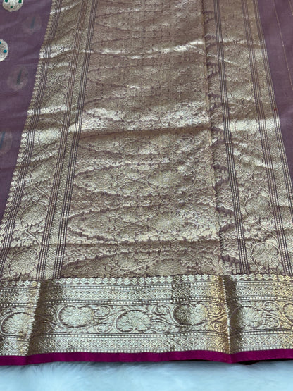 100% Pure Mauve Cotton Silk Saree | Soft Lightweight Handwoven Elegant Saree for Daily & Festive Wear