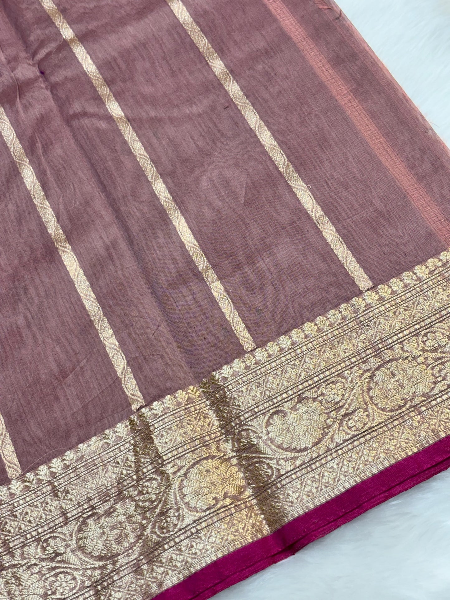 100% Pure Mauve Cotton Silk Saree | Soft Lightweight Handwoven Elegant Saree for Daily & Festive Wear