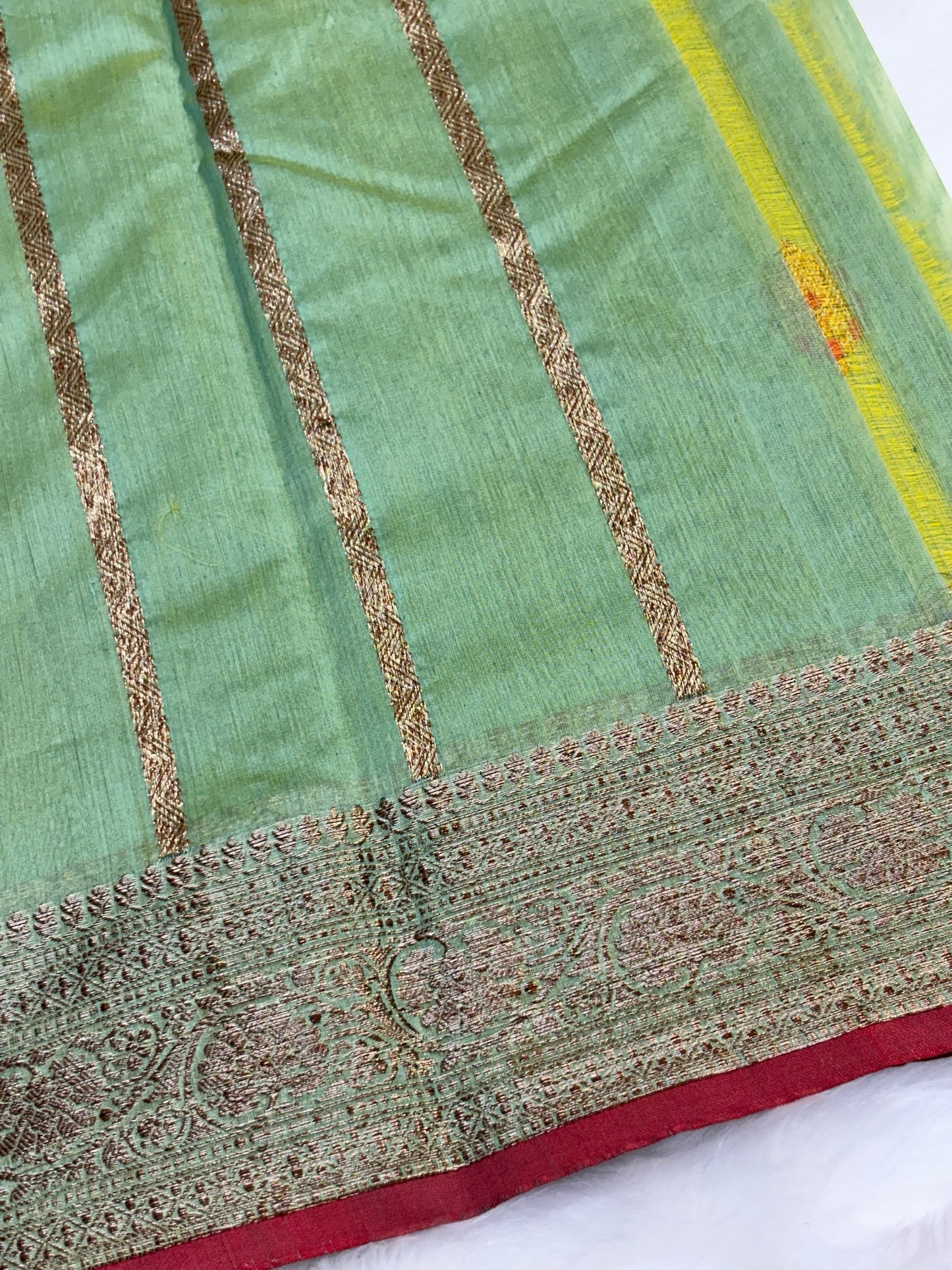 100% Pure Neon Green Cotton Silk Saree | Soft Lightweight Handwoven Elegant Saree for Daily & Festive Wear