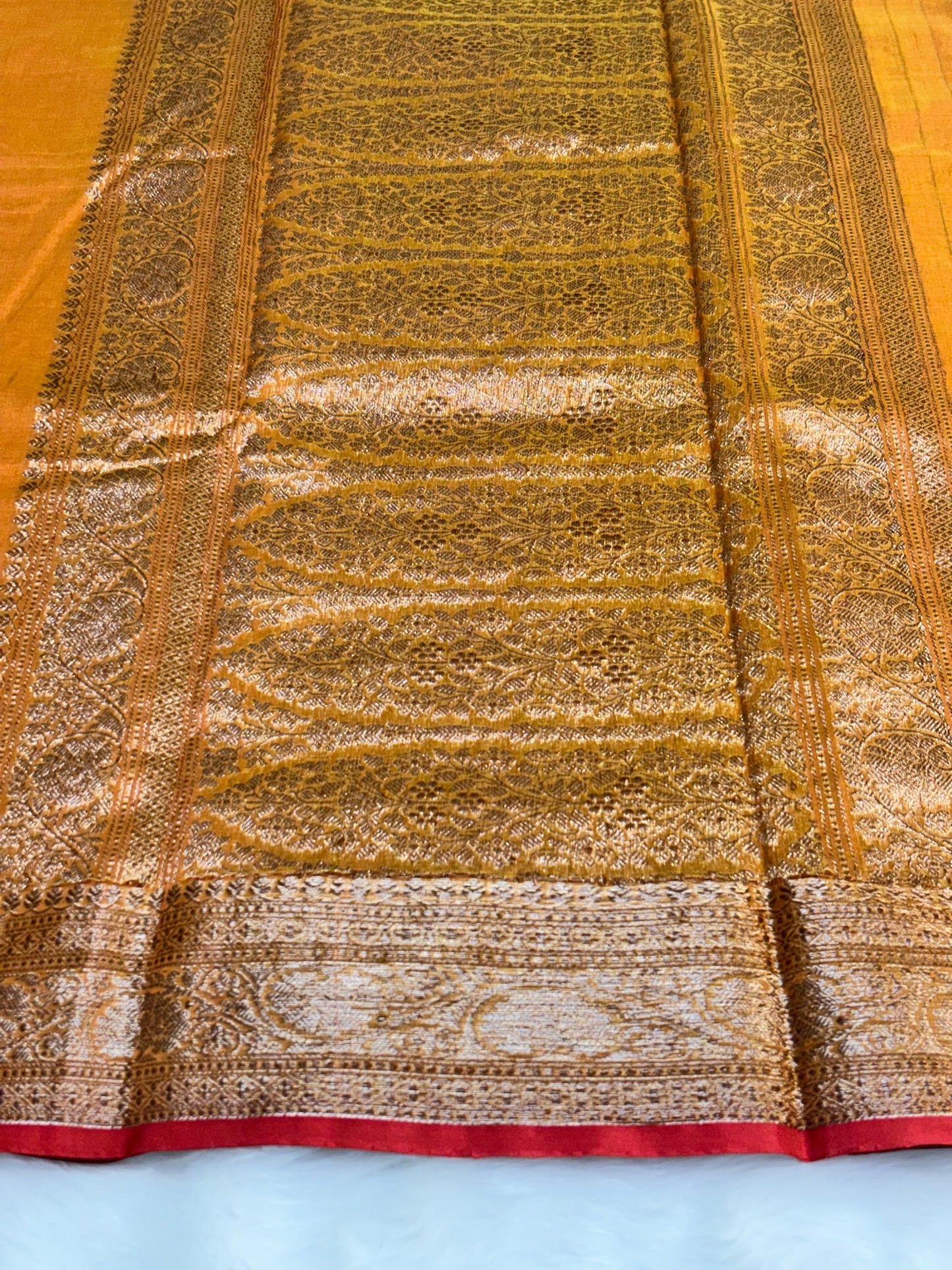 100% Pure Orange Cotton Silk Saree | Soft Lightweight Handwoven Elegant Saree for Daily & Festive Wear