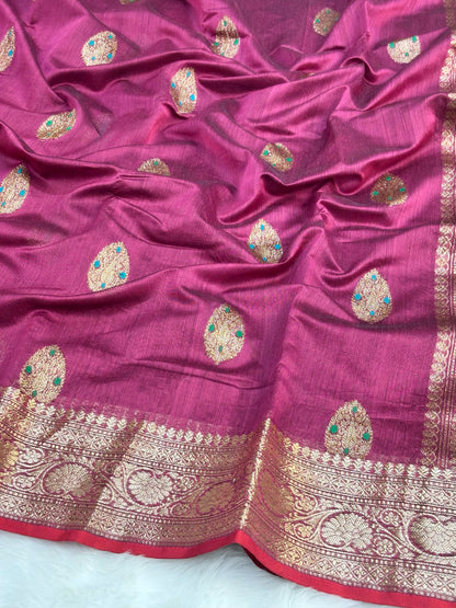 100% Pure Rose Blush Pink Cotton Silk Saree | Soft Lightweight Handwoven Elegant Saree for Daily & Festive Wear