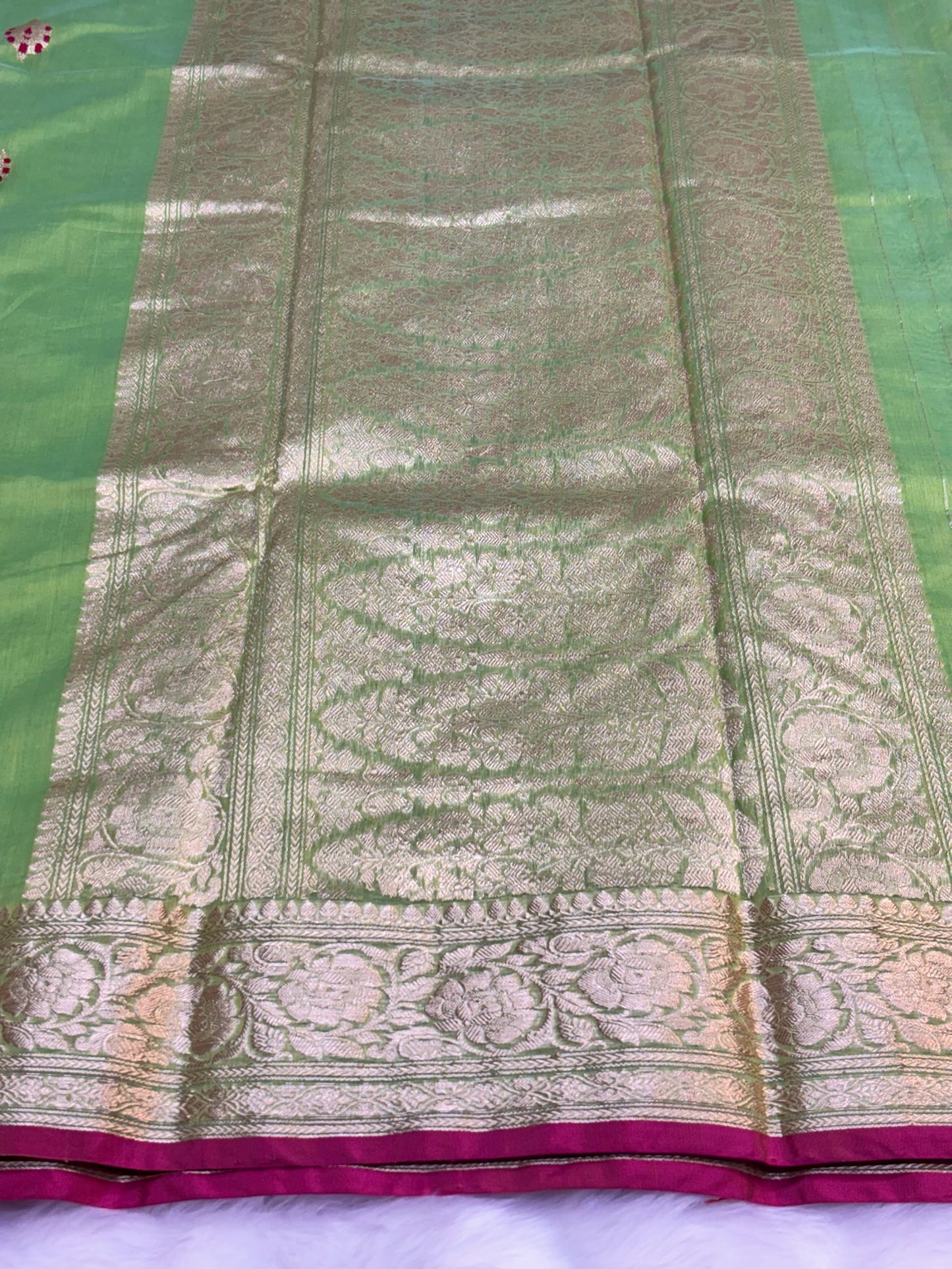 100% Pure Parrot Green Cotton Silk Saree | Soft Lightweight Handwoven Elegant Saree for Daily & Festive Wear