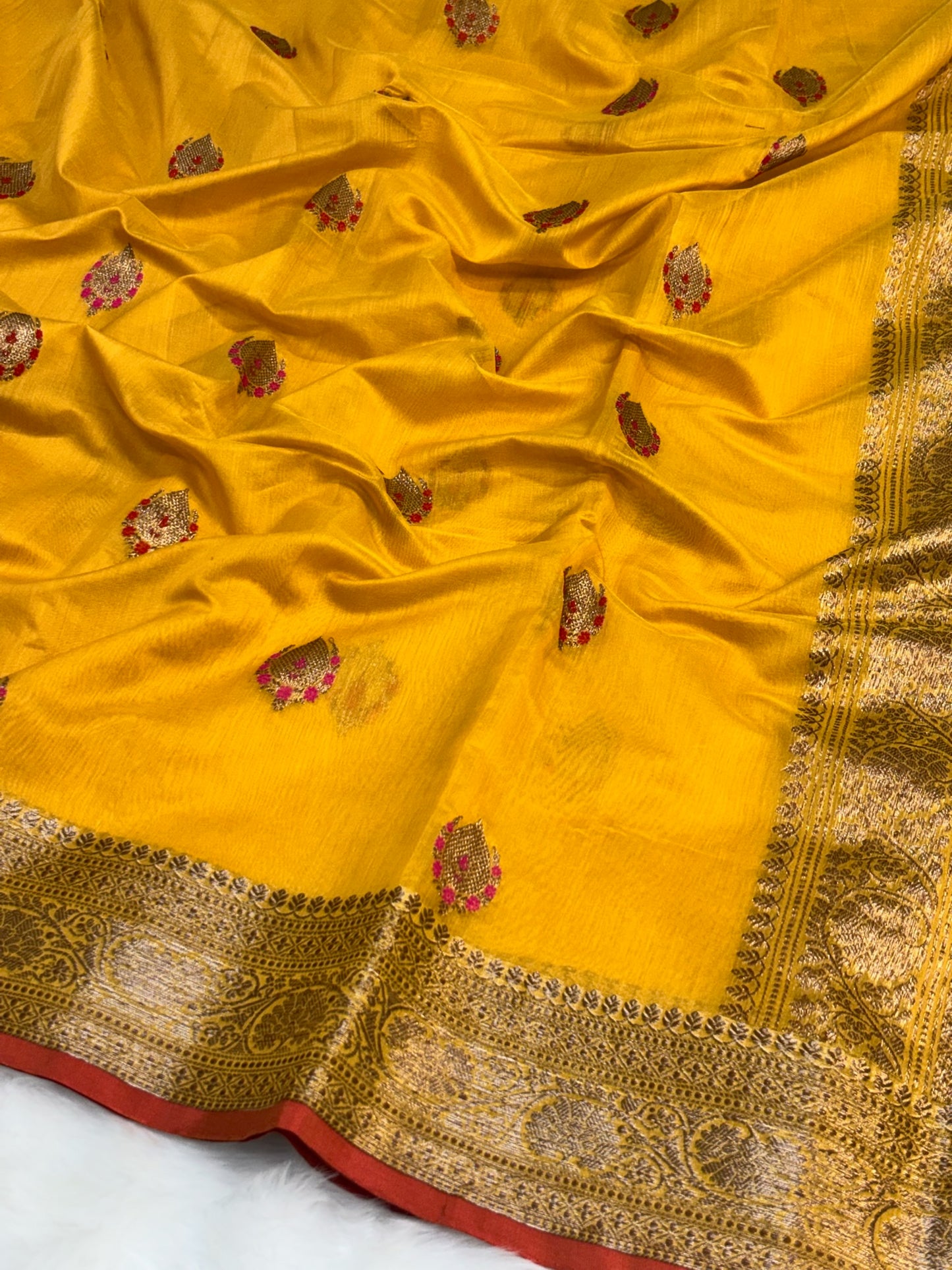 100% Pure Musterd Yellow Cotton Silk Saree | Soft Lightweight Handwoven Elegant Saree for Daily & Festive Wear