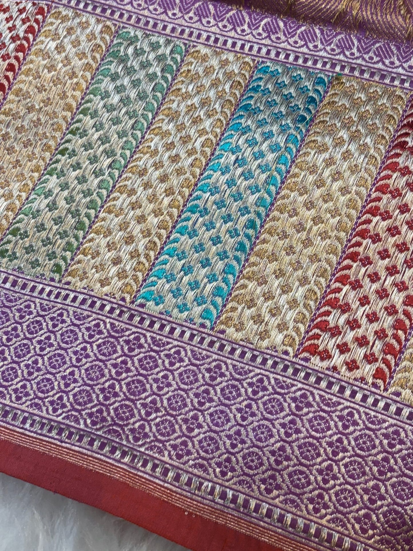Banarasi Lavender Pure Silk Brocade Saree – Luxurious Katan Silk with Intricate Brocade Weave