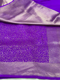 Peacock Blue  katan brocade weaving saree