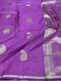 Lavender Handwoven Banarasi Pure Mashru Silk Saree