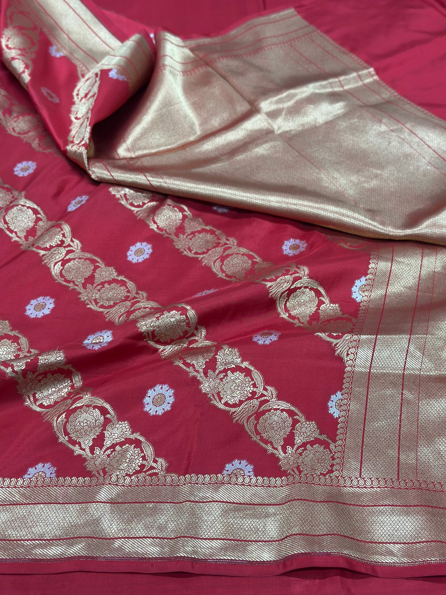 Red Banarasi Minakari Pure Silk Brocade Saree
