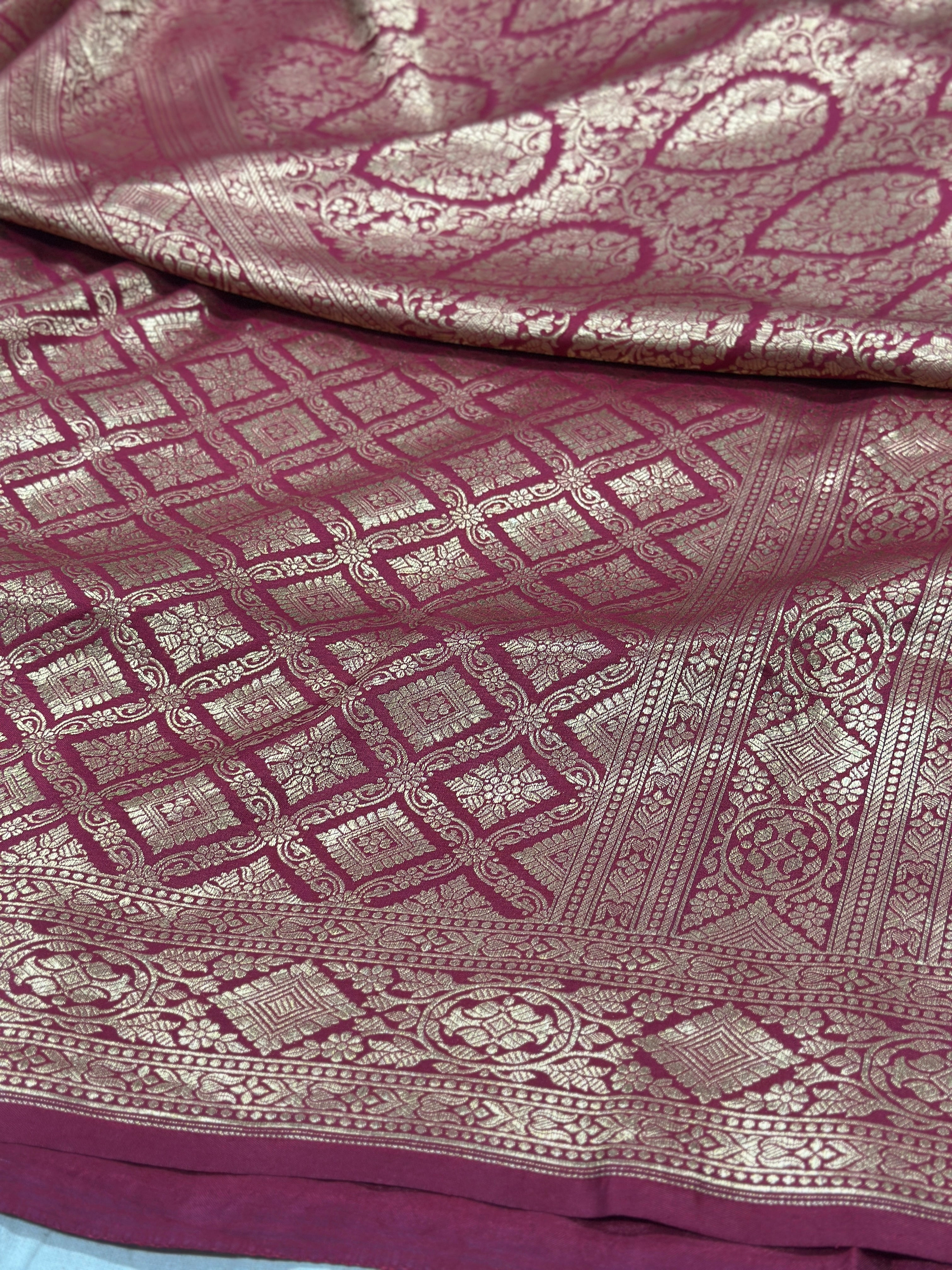 Maroon Banarasi Pure Silk Brocade Saree