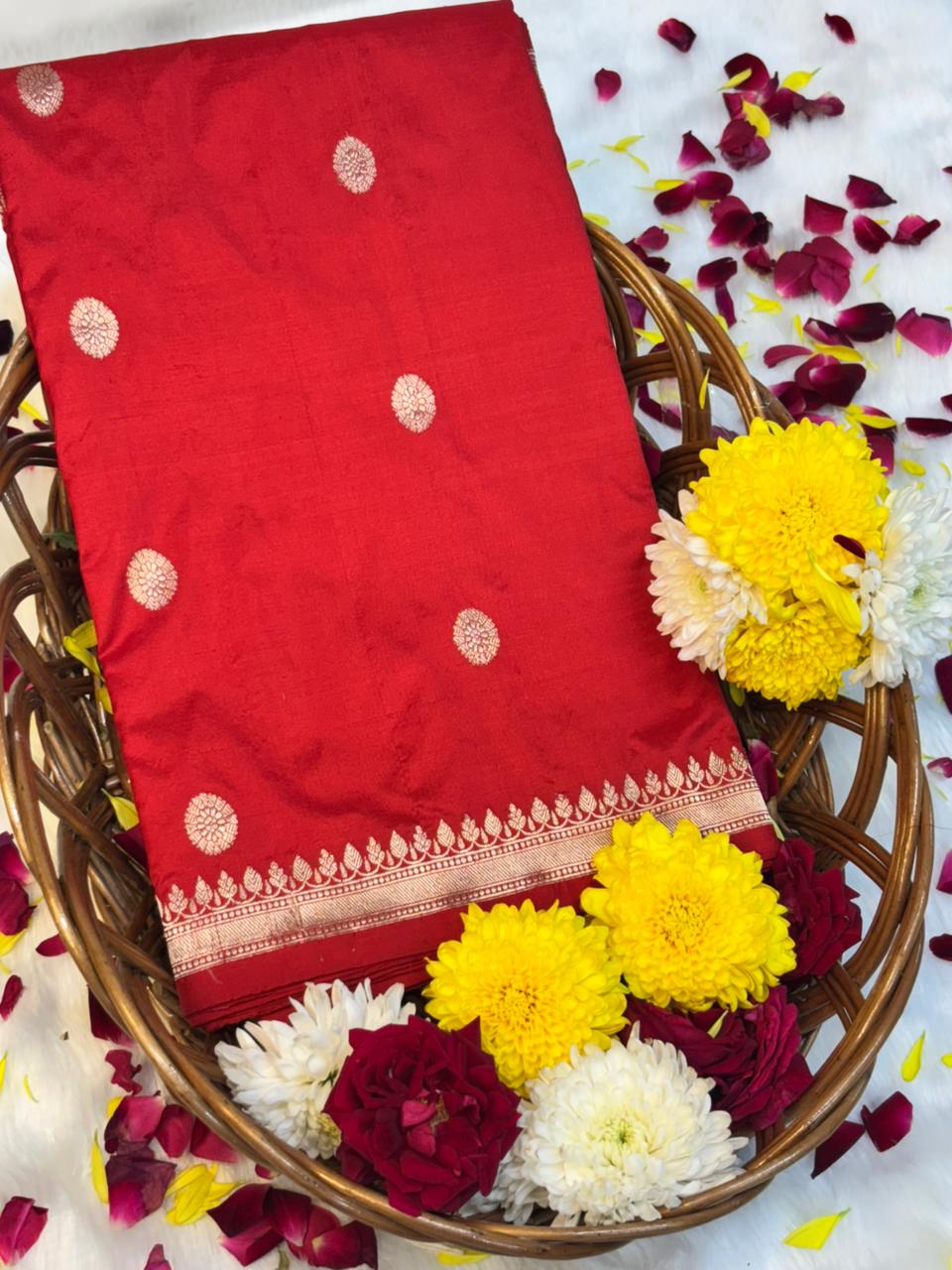 Red Handwoven Banarasi Pure Silk Saree